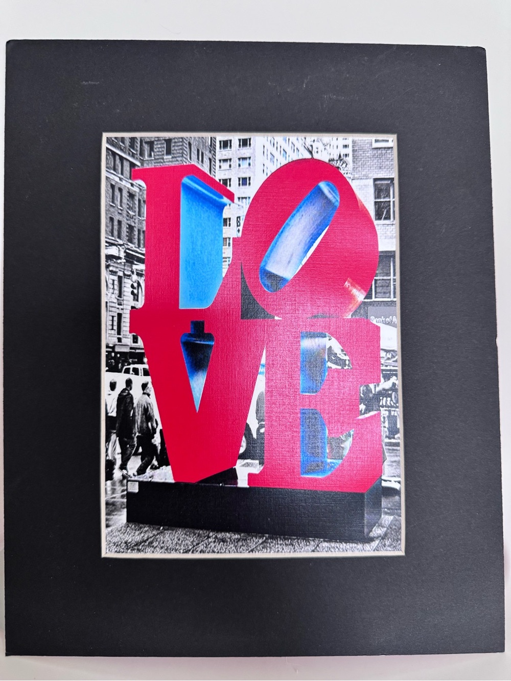 LOVE Sculpture Philadelphia Print Wall Art Red Blue Black Matted 8x10 Decor